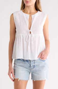 Elan Sleeveless Flyaway Cover-Up Top