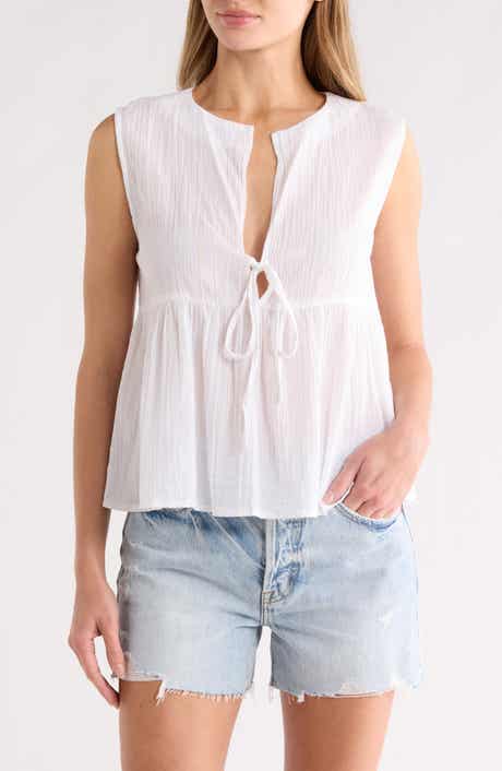 Elan Sleeveless Flyaway Cover-Up Top