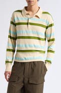 JW Anderson Textured Stripe Long Sleeve Rugby Polo