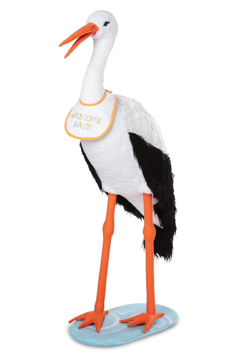 Lifelike Plush Stork, Main, color, WHITE