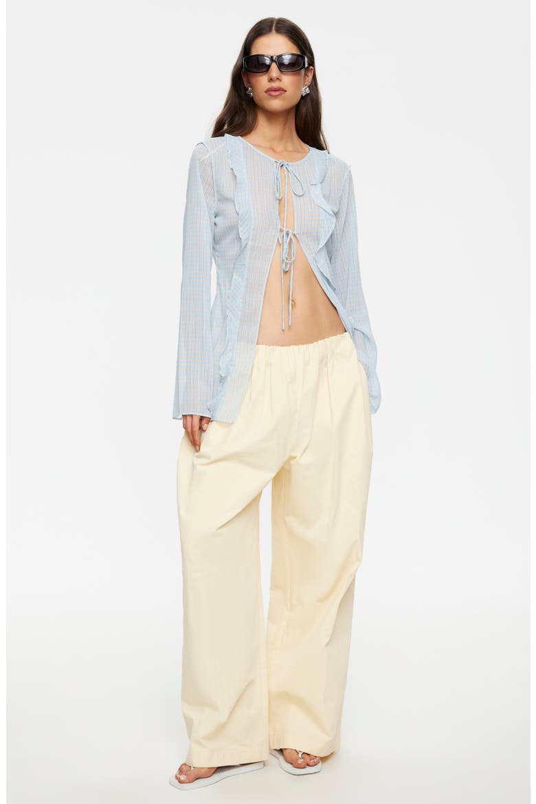 Barely There Tie Front Top, Alternate, color, MINT PLAID