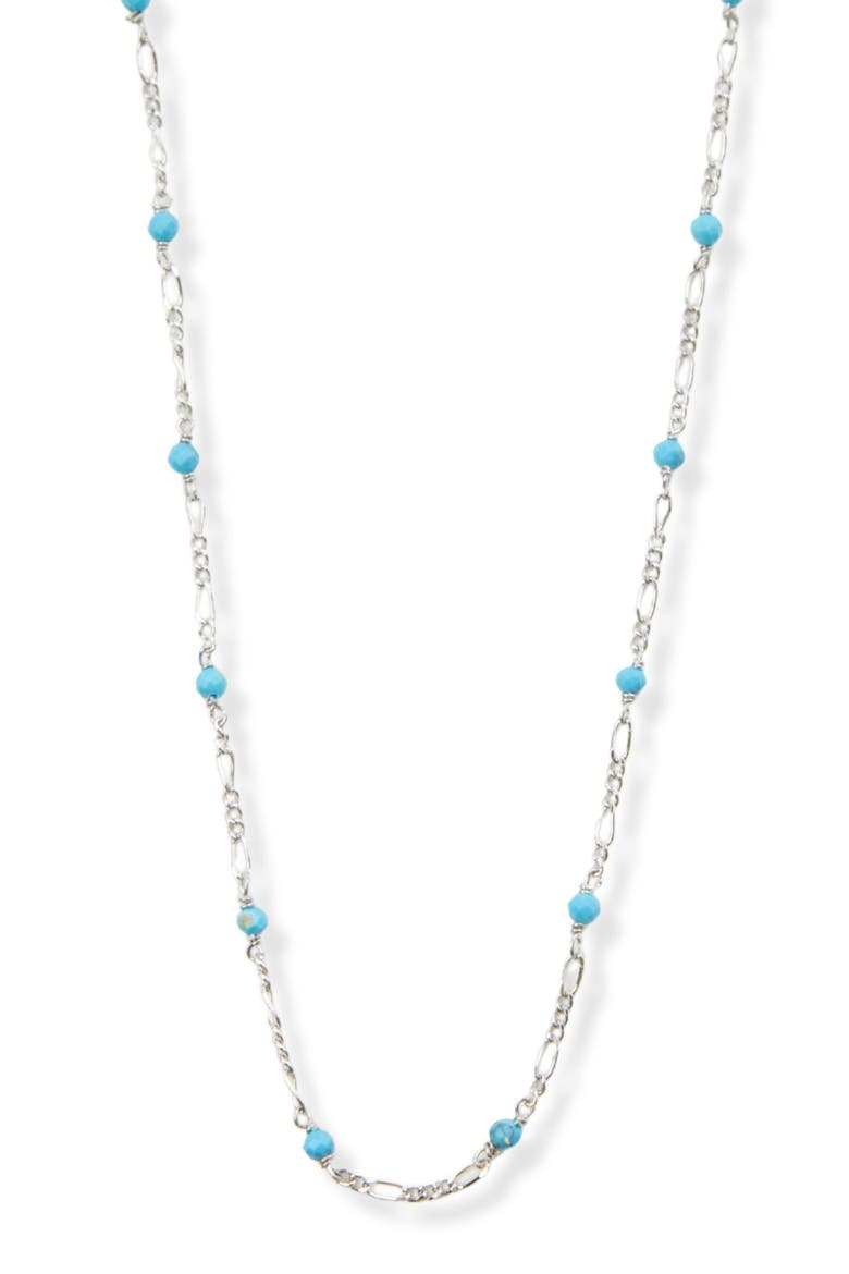 Turquoise Figar Chain Necklace, Main, color, SILVER