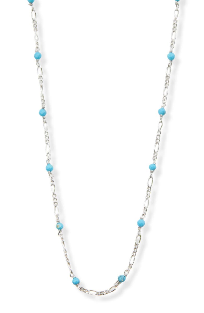 Argento Vivo Sterling Silver Turquoise Figar Chain Necklace, Main, color, 