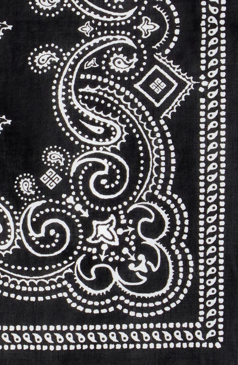 Givenchy Paisley Square Bandana, Alternate, color, Black White