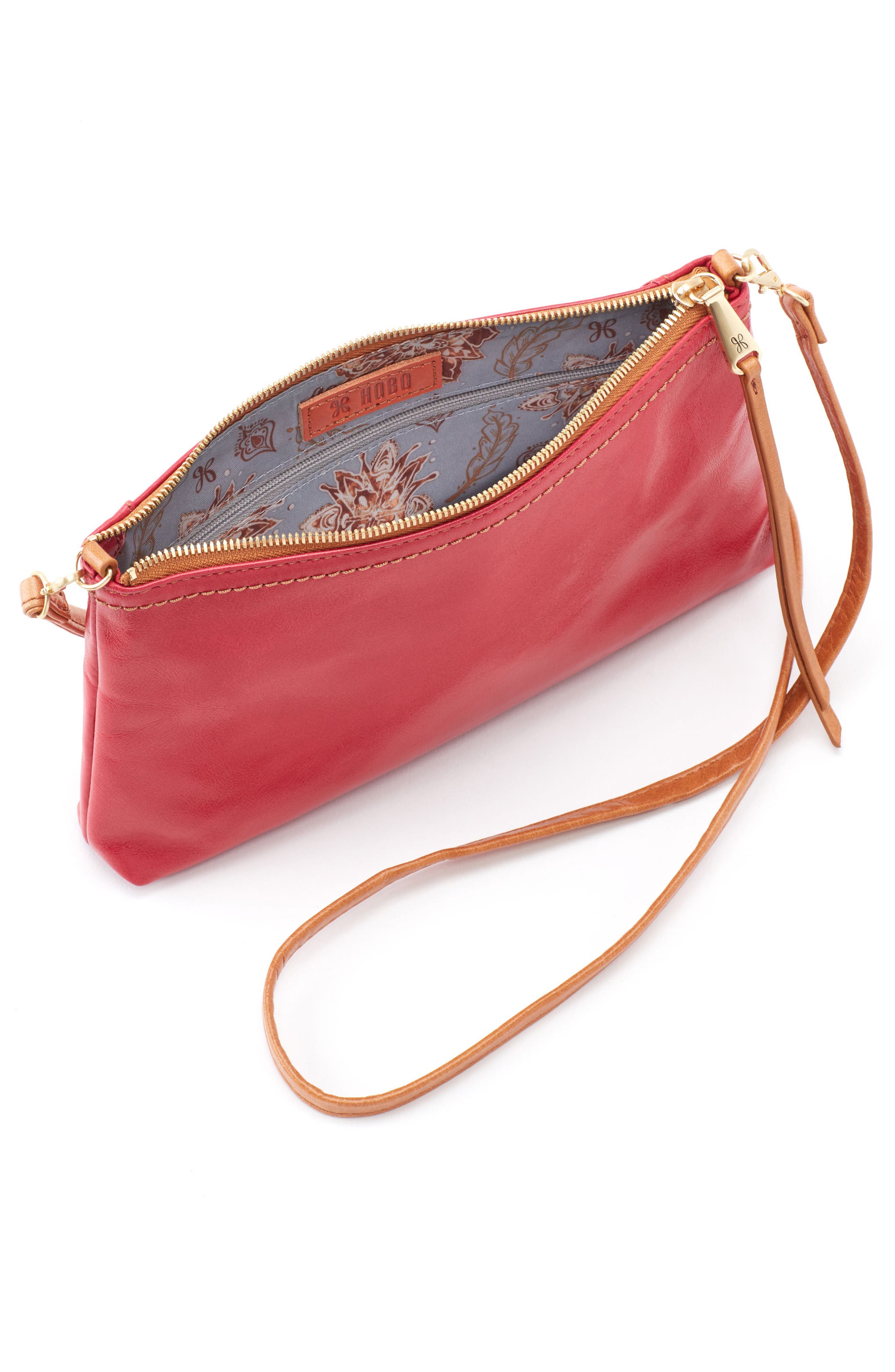 'Darcy' Leather Crossbody Bag, Alternate, color, GERANIUM