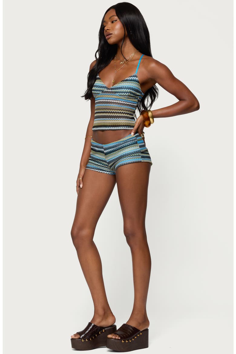 Zigzag Stripe Low Rise Microshorts, Alternate, color, BLUE