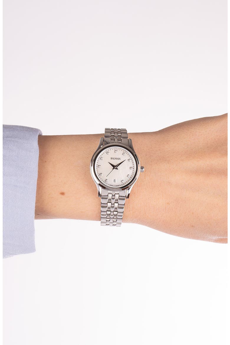 Beleganza Diamond Bracelet Watch, 27.5mm, Alternate, color, SILVER