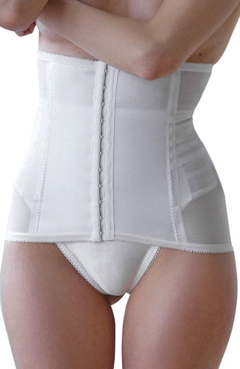Shapette Powermesh Satin Panel Waist Cincher (Regular & Plus Sizing)