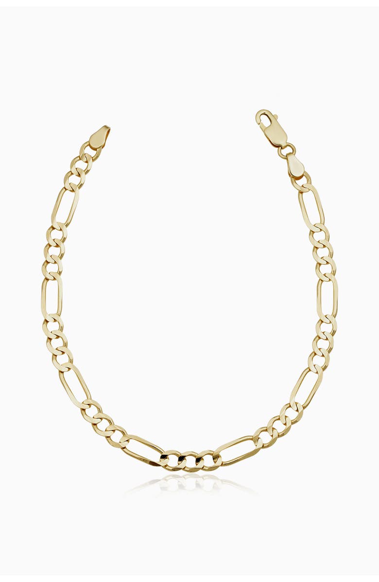 Oradina 14K Yellow Gold Florentine Figaro Bold Bracelet, Main, color, Yellow Gold