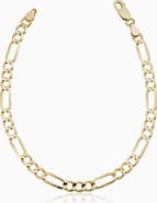 Oradina 14K Yellow Gold Florentine Figaro Bold Bracelet