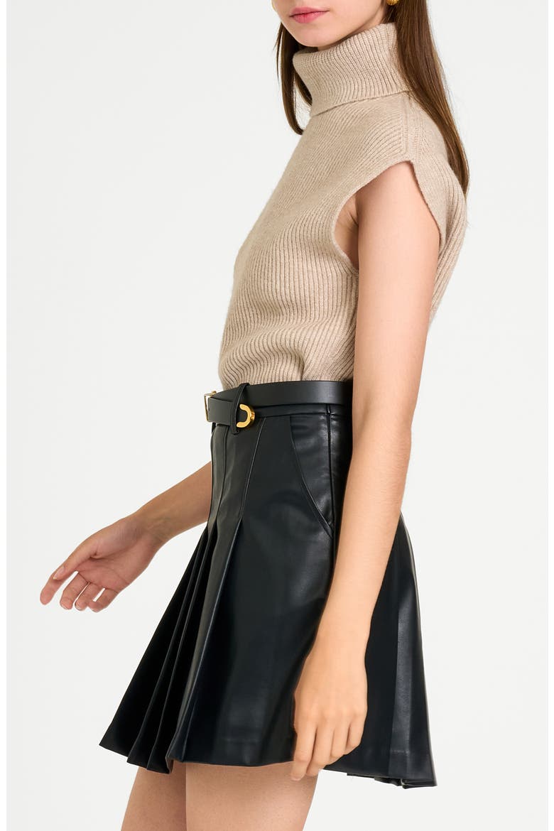 Kai Rib Cap Sleeve Turtleneck Sweater, Alternate, color, GRANITE