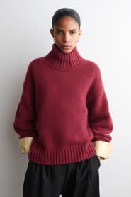 COS Chunky Cashmere Mock-Neck Sweater