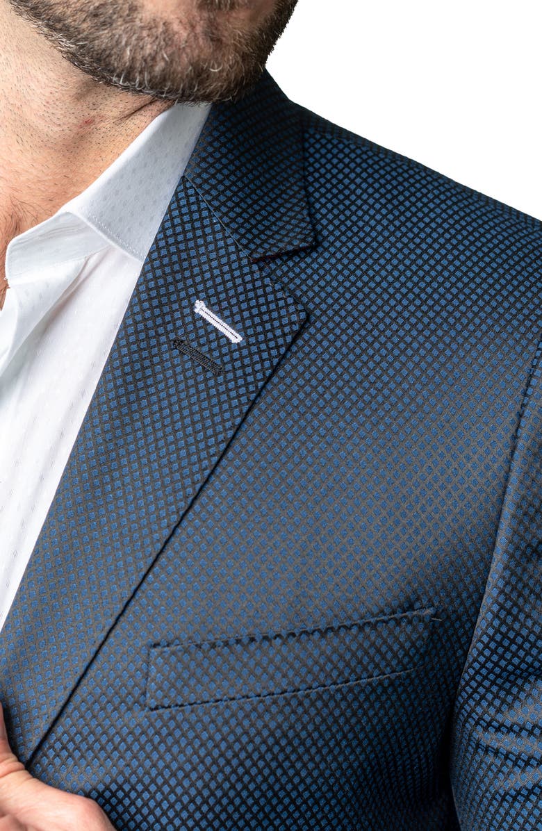 Maceoo Socrates Ponton Blue Geo Pattern Sport Coat, Alternate, color, Blue