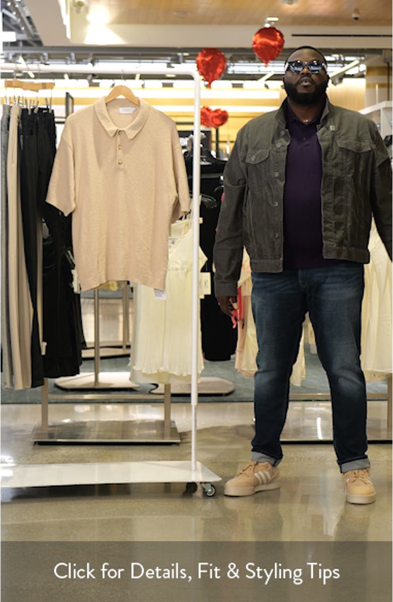 Cotton Blend Bouclé Polo Sweater, sales video thumbnail