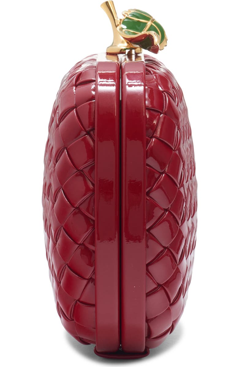 Bottega Veneta Borsa Knot Intrecciato Patent Leather Clutch, Alternate, color,