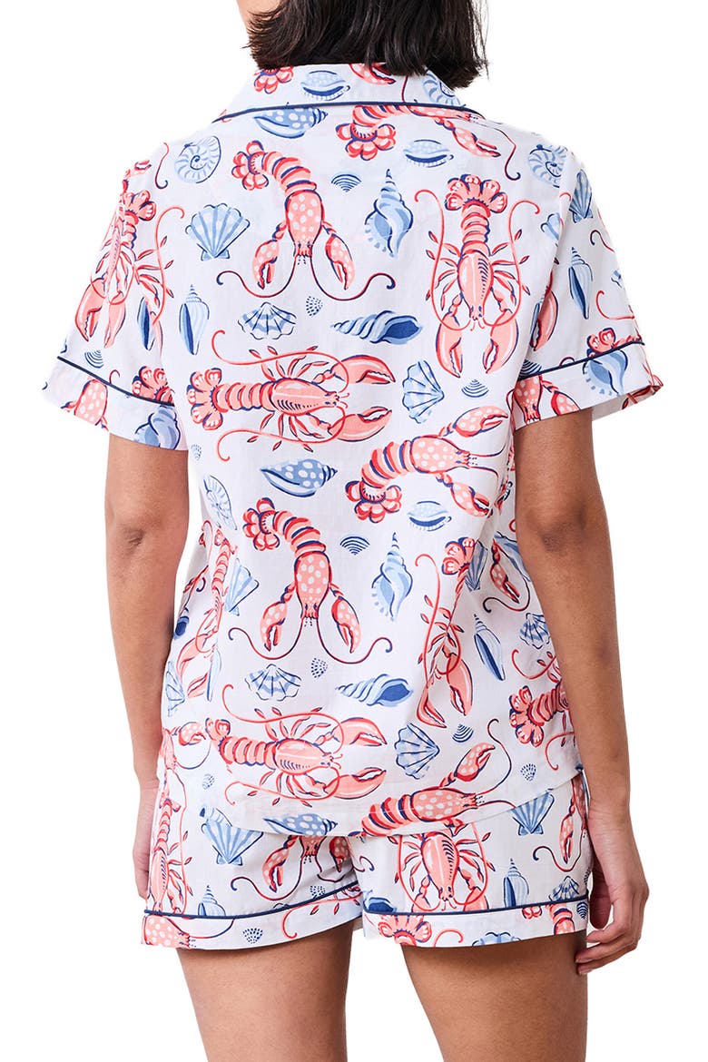 Cotton Poplin Short Pajamas, Alternate, color, CLOUD