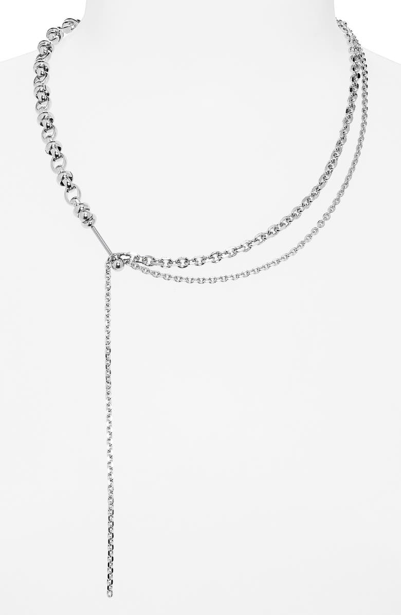 Justine Clenquet Kim Triple Chain with Barbell Necklace, Alternate, color,