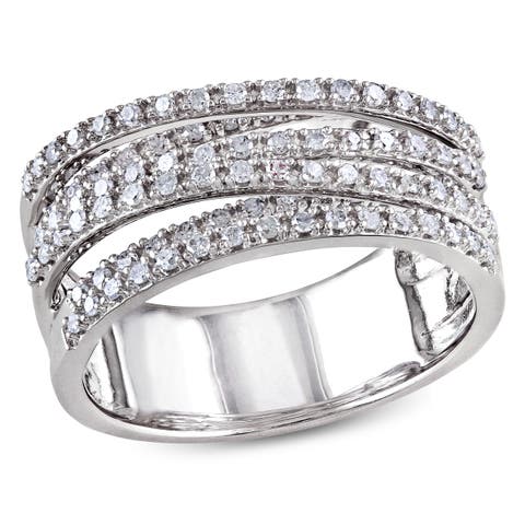 1/2 CTW Diamond Crossover Ring