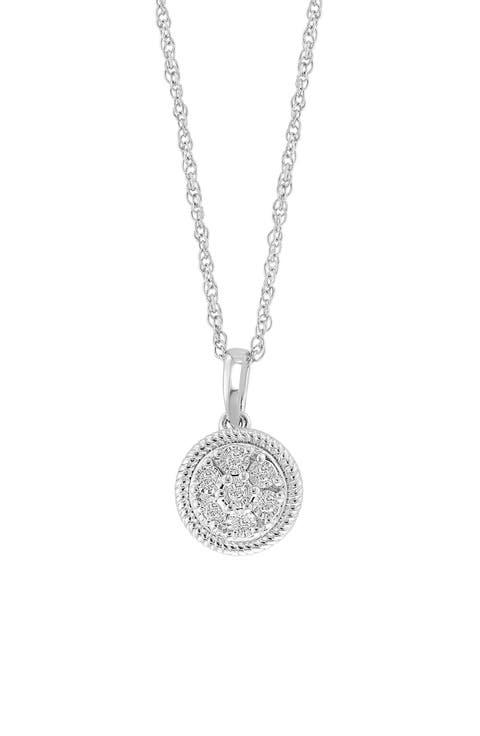 Sterling Silver Diamond Pendant Necklace - 0.09 ctw.