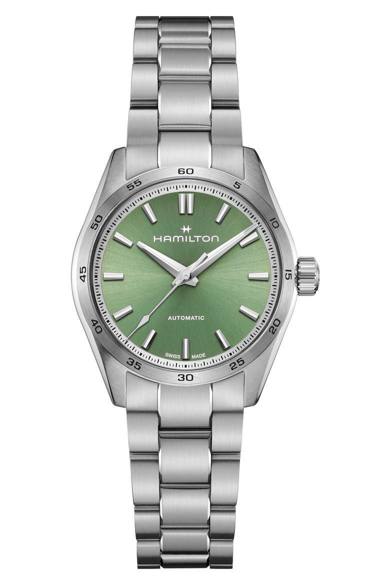 Jazzmaster Performer Automatic Bracelet Watch, 34mm, Main, color, GREEN
