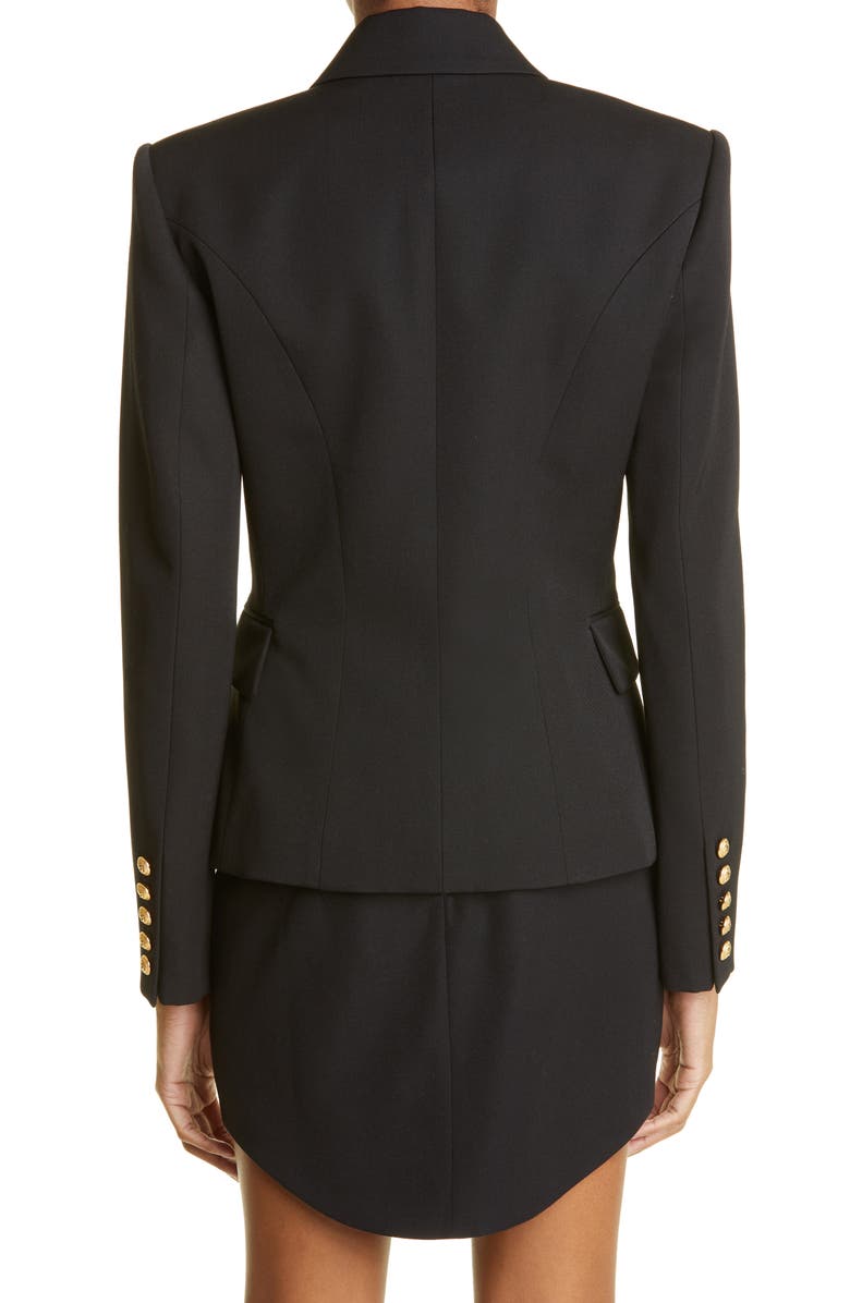 Balmain Wool Double Breasted Blazer, Alternate, color,