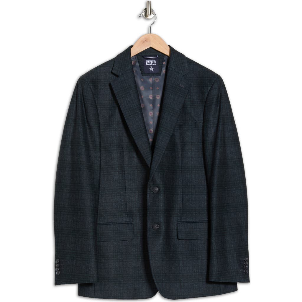 Original Penguin Plaid Two-button Sport Coat In Green