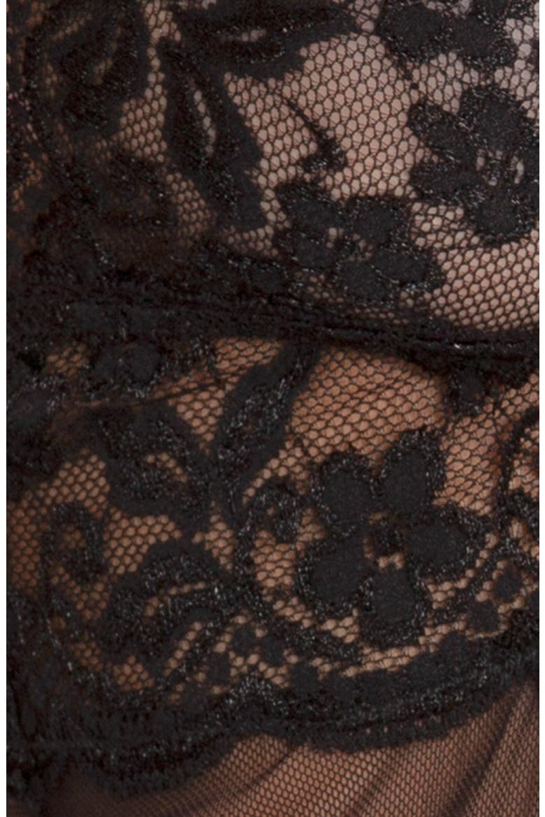 Babydoll Chemise with Thong, Alternate, color, BLACK
