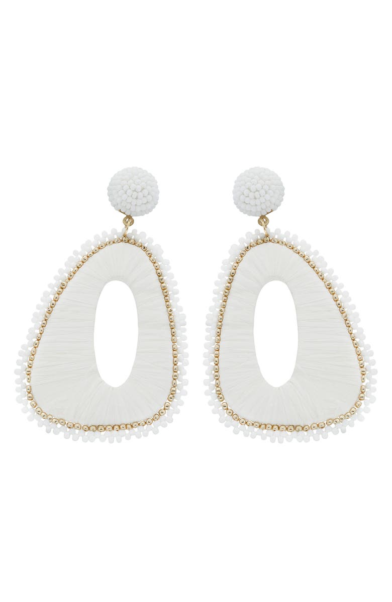 Panacea Raffia Wrapped Drop Earrings, Main, color, 
