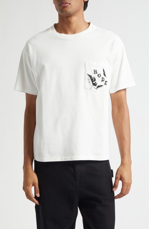 Bode Beaded Leaf Pocket T-Shirt in Cream  product