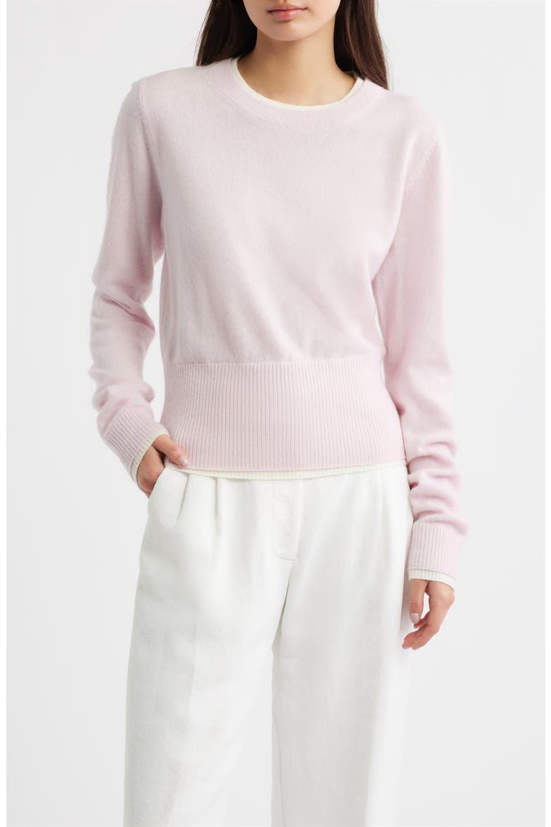Tove Layered Look Wool & Cashmere Sweater, Main, color, BALLET PINK