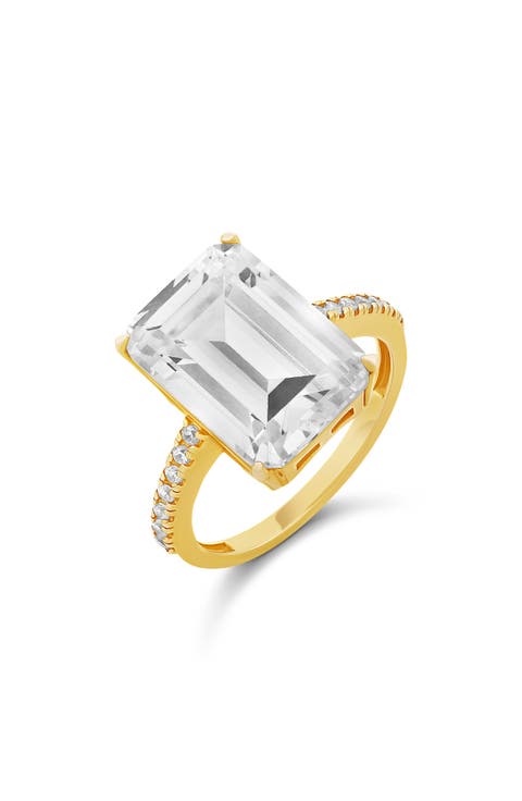 Emerald-Cut Cubic Zirconia Cocktail Ring