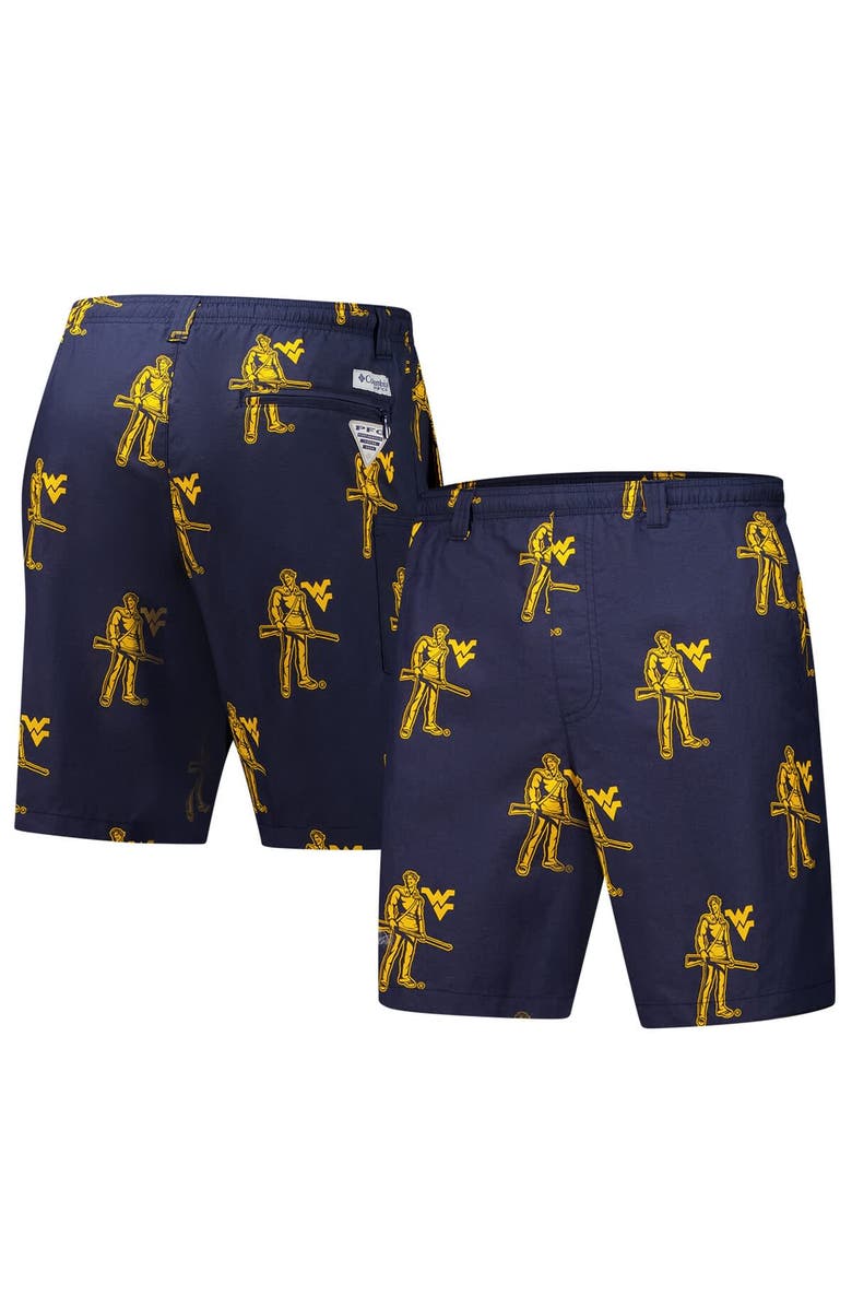 Columbia Men's Columbia Navy West Virginia Mountaineers Backcast III Printed Short, Alternate, color, Navy