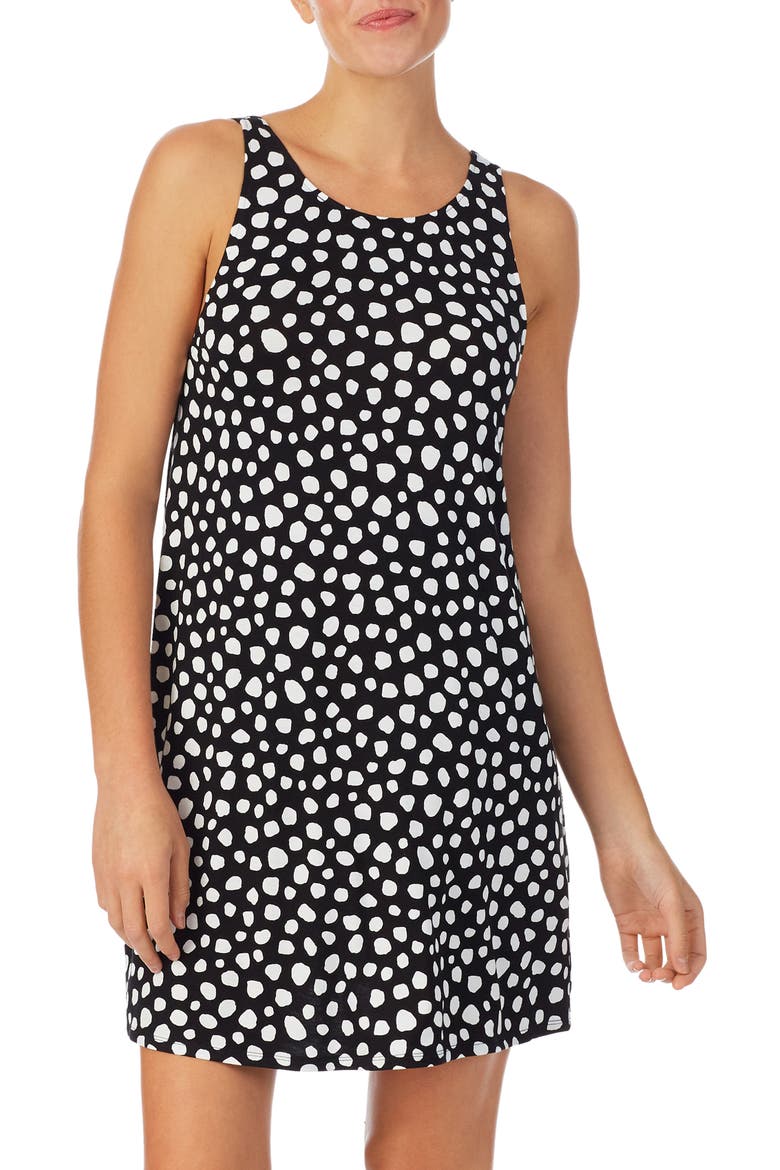 Animal Print Jersey Chemise, Main, color, BLACK/ CAMEO GIRAFFE DOT