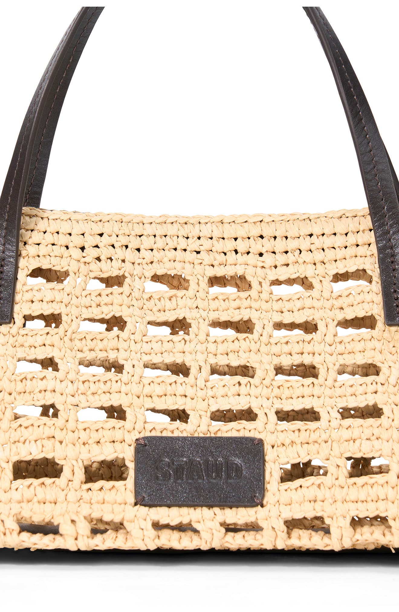 STAUD Mini Christos Raffia Tote, Alternate, color, Raffia Crochet