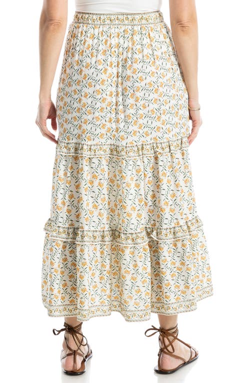Max Studio Ruffle Tiered Midi Skirt In Ecru Quirky Mini Stems
