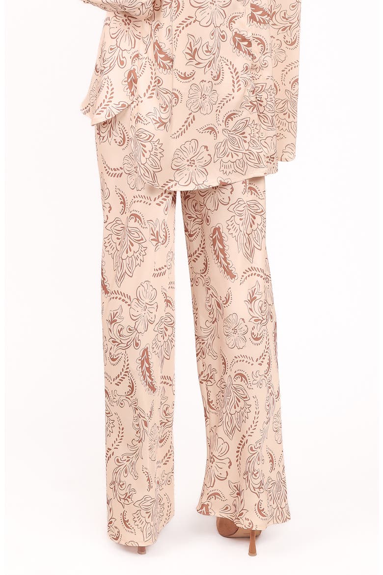 Rosalie Pull-On Satin Wide Leg Pants, Alternate, color, BROWN PAISLEY