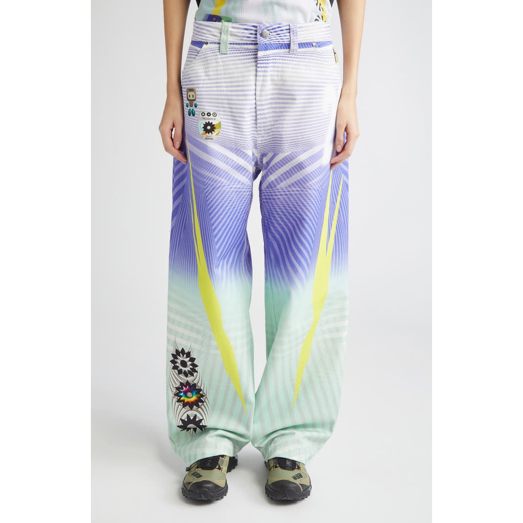 Paolina Russo Baggy Wide Leg Jeans In Mint