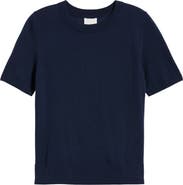 Caslon® Short Sleeve Merino Wool Blend Sweater Top