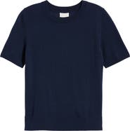 Caslon® Short Sleeve Merino Wool Blend Sweater Top