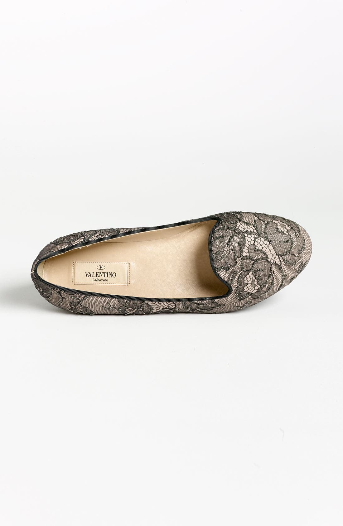 'Lace Art' Slipper, Alternate, color, POUDRE/ BLACK LACE