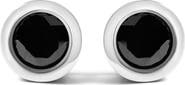 Haus of Brilliance Silver 7 1/2 Ct Black Diamond Bezel- Stud Earrings with Screw Backs