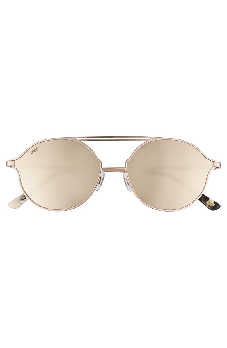 Web 57mm Round Sunglasses, Alternate, color, 