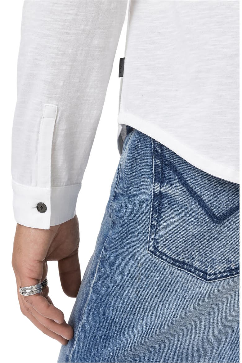 Gareth Organic Cotton Knit Button-Up Shirt, Alternate, color, WHITE