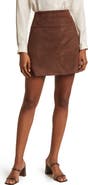 MAX STUDIO Faux Suede A-Line Miniskirt