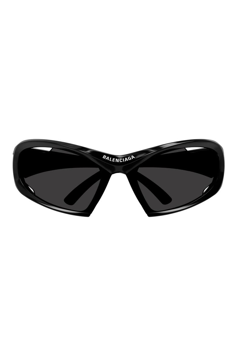 78mm Oversize Geometric Sunglasses, Main, color, BLACK