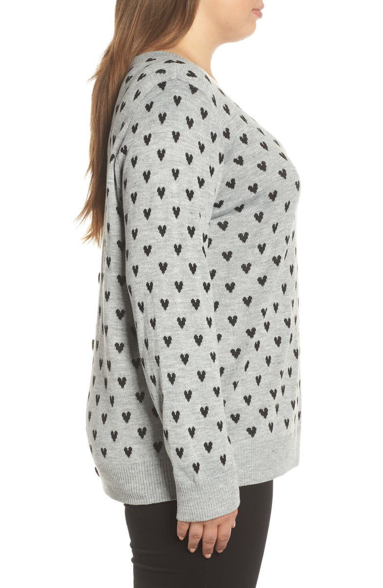 &.Layered Button Back Heart Sweater, Alternate, color, 