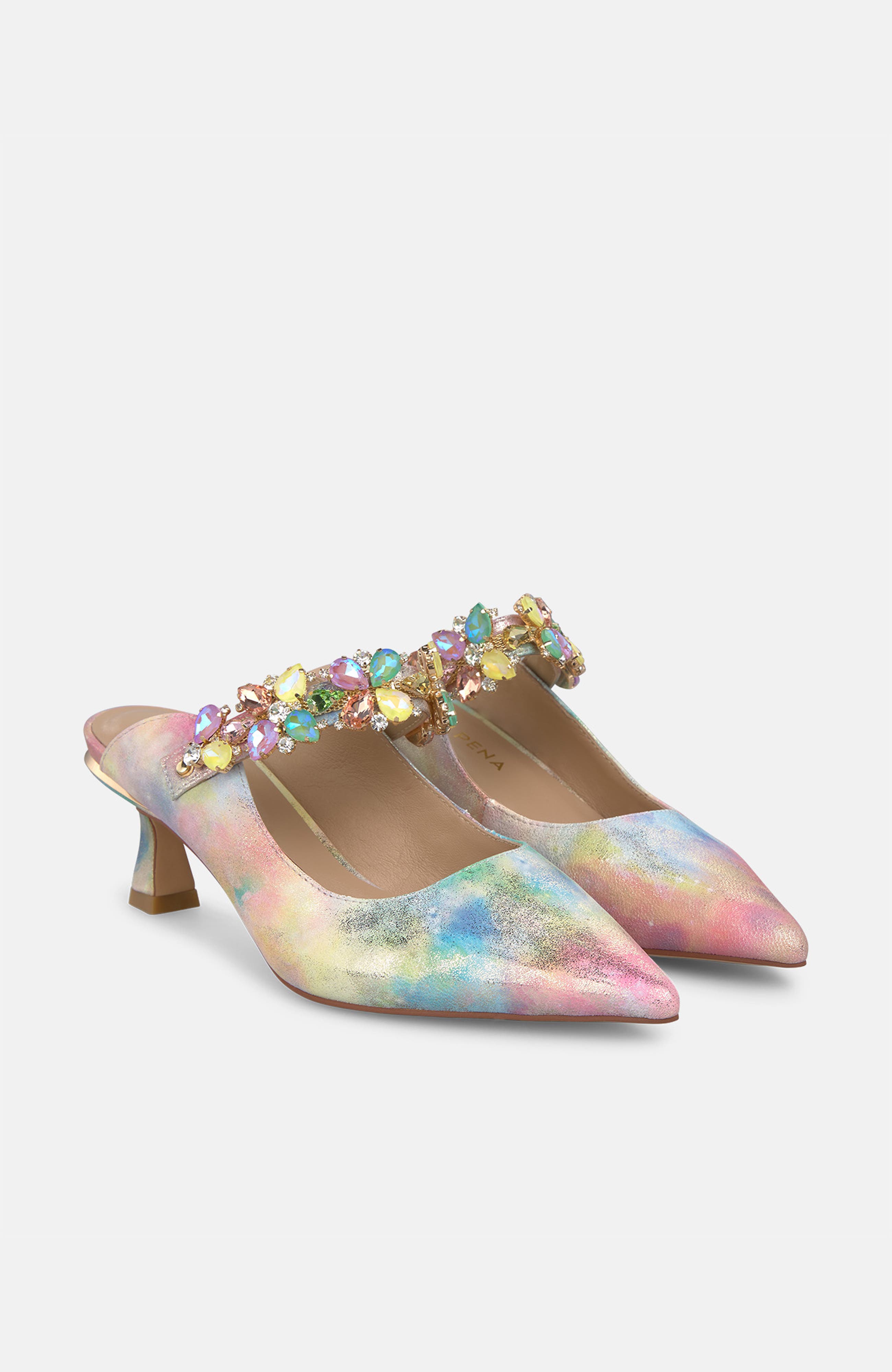 Slingback Pumps with Rhinestone Strap, Alternate, color, Pink