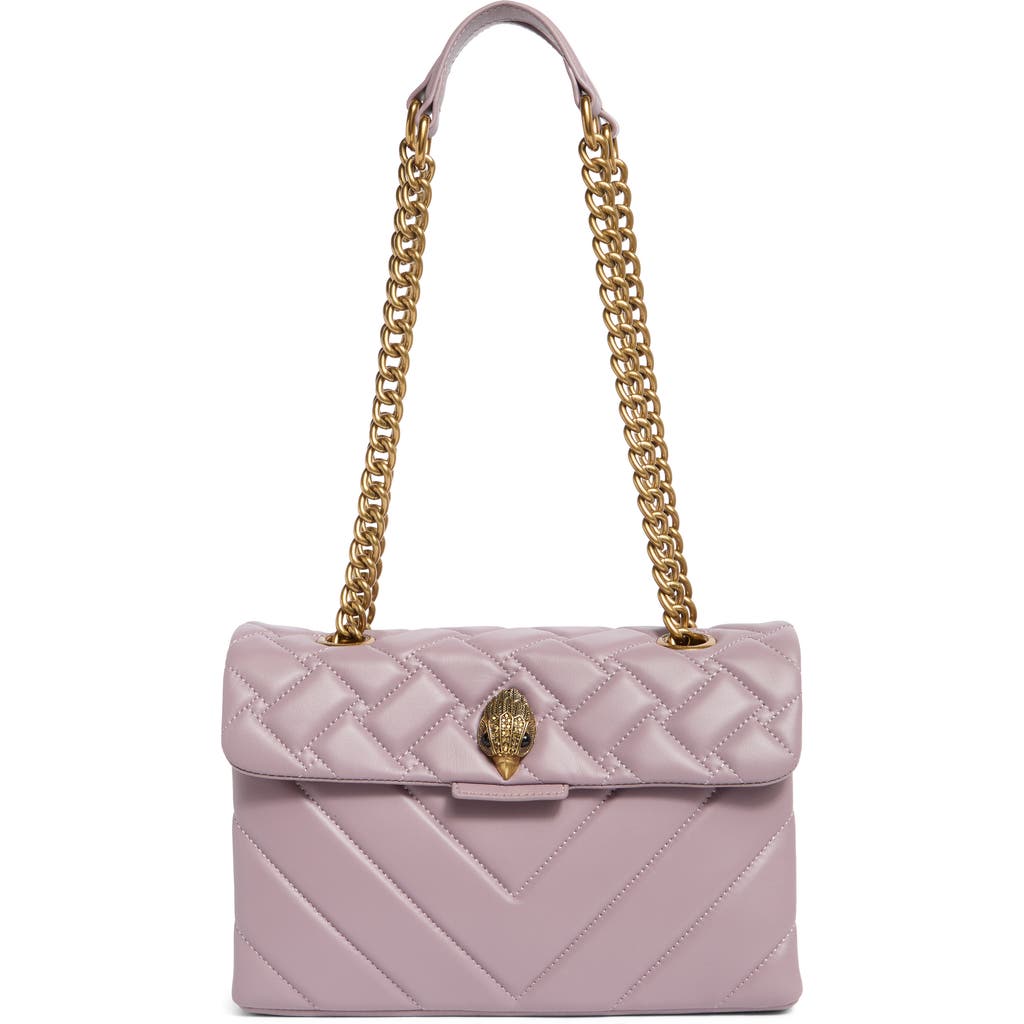 Kurt Geiger London Kensington Quilted Leather Shoulder Bag In Lilac