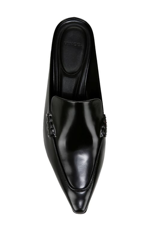 Vince Samy Pointed Toe Kitten Heel Loafer Mule In Black