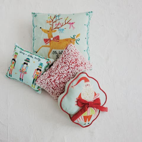 Hand-Knit Cotton Lumbar Pillow